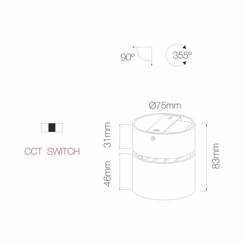 Plus Bianco Beneito, Plafone Led Orientabile