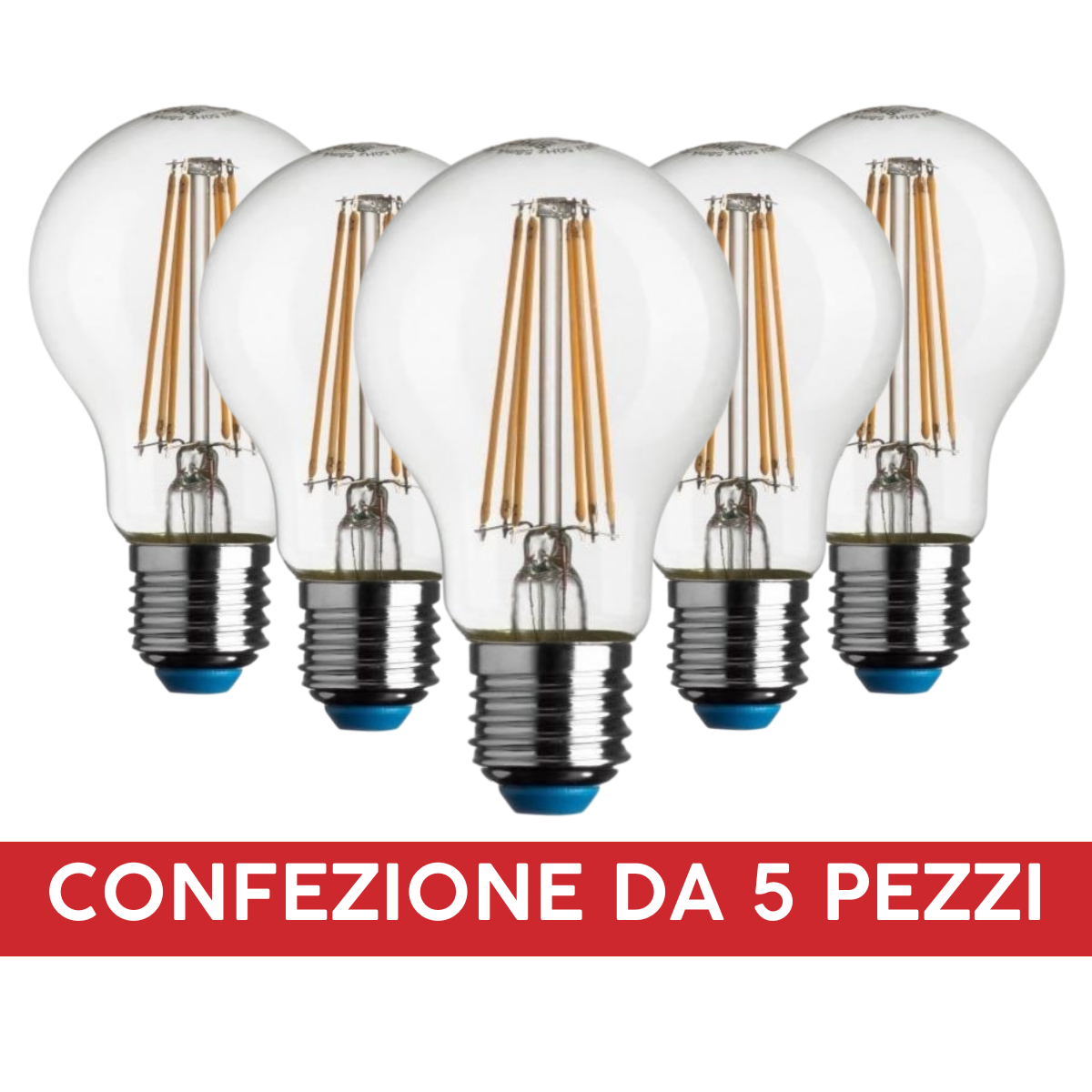 SET 4 LAMPADE A GOCCIA LED E27 8,8W LUCE CALDA